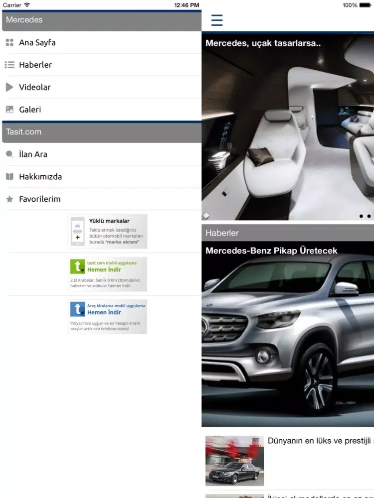 Tasit.com Mercedes-Benz Haber, Video, Galeri, İlanlar iPad  سکرین شاٹس