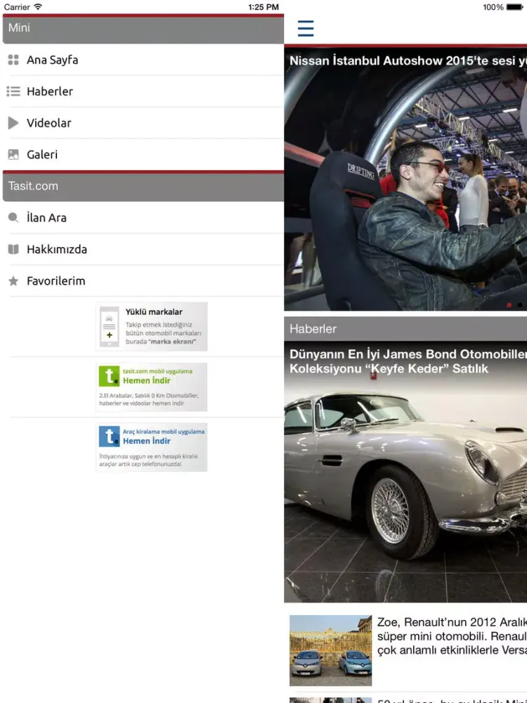 Tasit.com Mini Haber, Video, Galeri, İlanlar iPad  سکرین شاٹس
