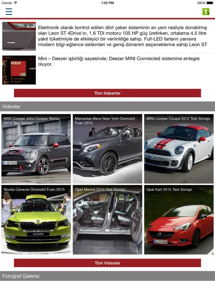Tasit.com Mini Haber, Video, Galeri, İlanlar iPad  سکرین شاٹس