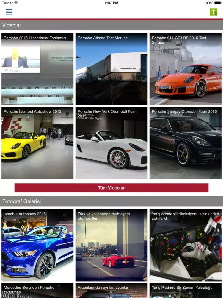 Capturas de pantalla de Tasit.com Porsche Haber, Video, Galeri, İlanlar iPad 