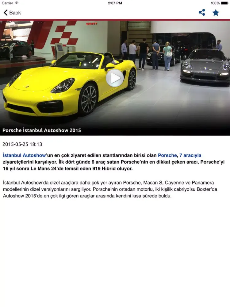 Capturas de pantalla de Tasit.com Porsche Haber, Video, Galeri, İlanlar iPad 