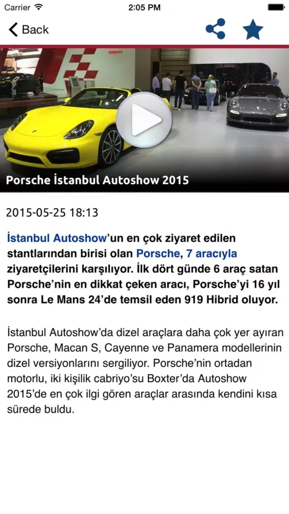 Capturas de pantalla de Tasit.com Porsche Haber, Video, Galeri, İlanlar