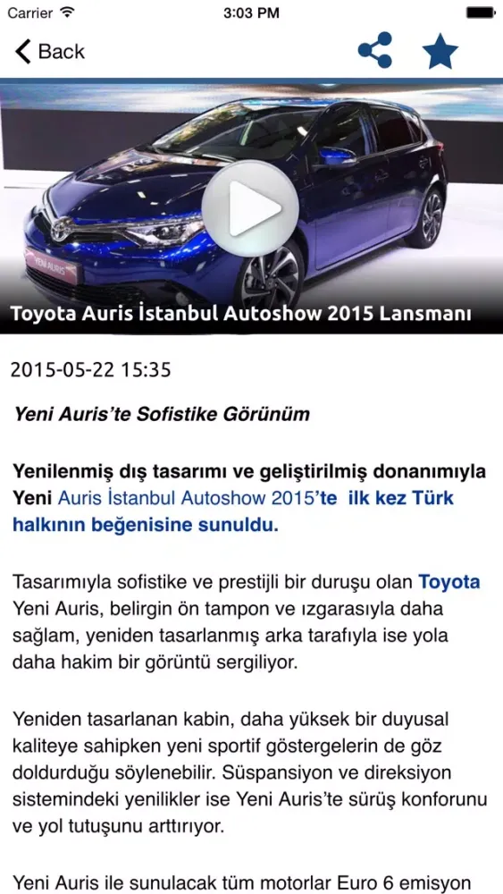 Captures d'écran de Tasit.com Toyota Haber, Video, Galeri, İlanlar