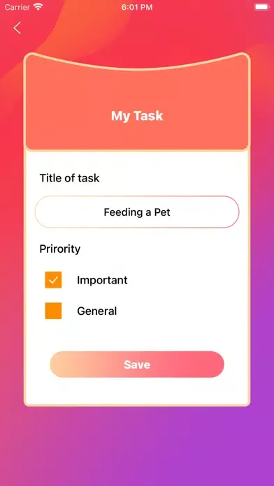 Ảnh chụp màn hình của Task Important & General
