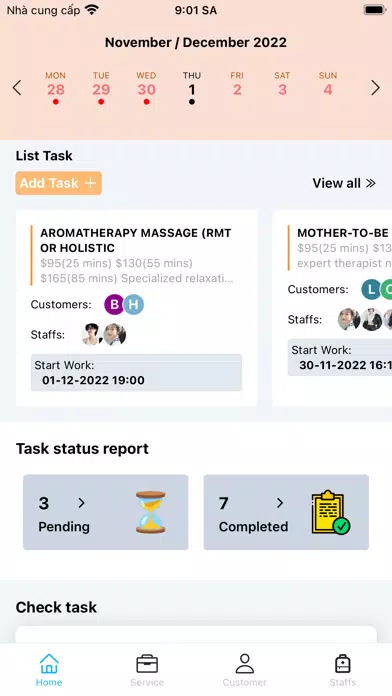 Tangkapan layar Task Leader Manager