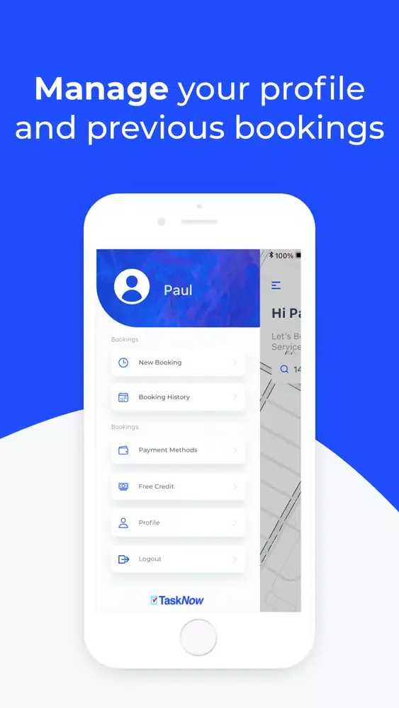Screenshot di TaskNow Customer