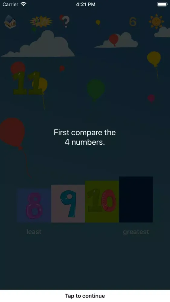 Capturas de tela do Baby First Num Sequencing APP