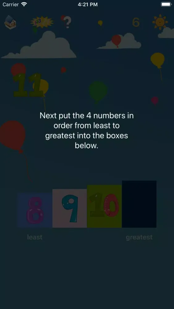 Capturas de tela do Baby First Num Sequencing APP