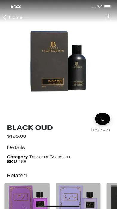 Tangkapan skrin Tasneem Perfumes