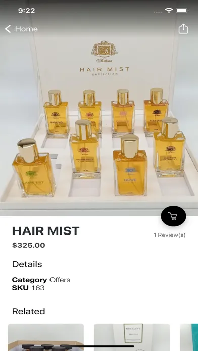 Tangkapan skrin Tasneem Perfumes