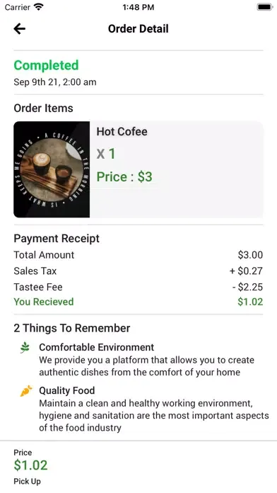 Capturas de tela do Tastee Restaurants