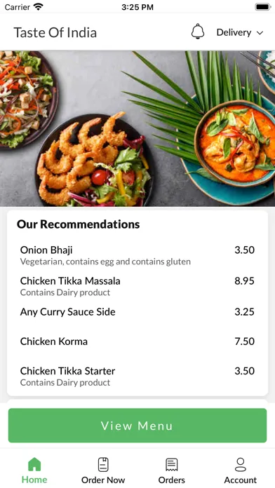 Tangkapan skrin Taste Of India Bury.