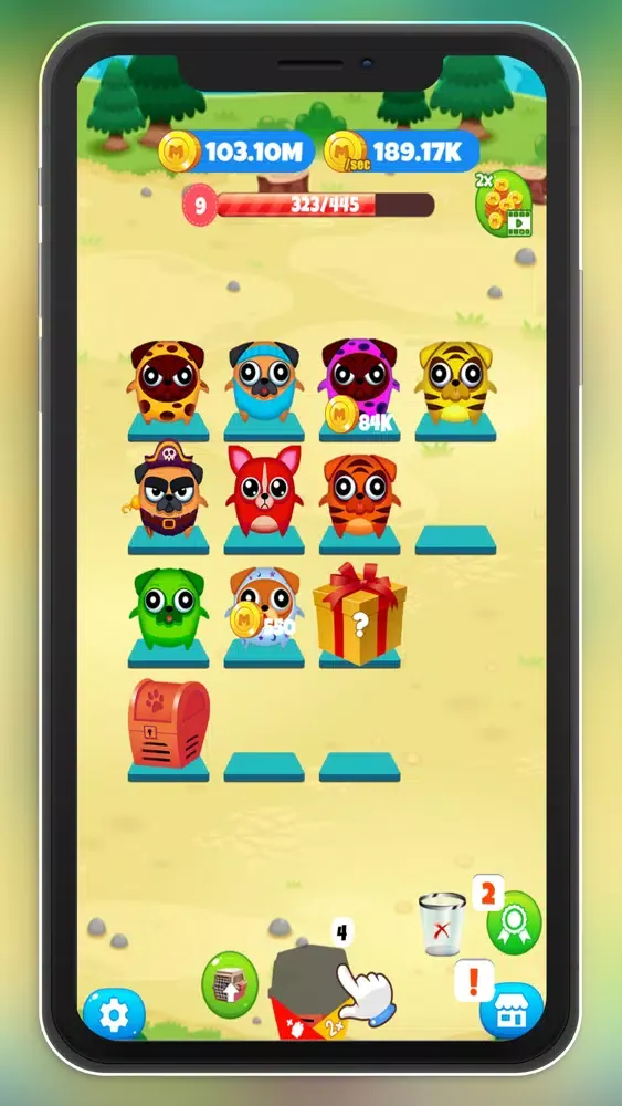 Capturas de tela do Merge Dogs : Idle Game