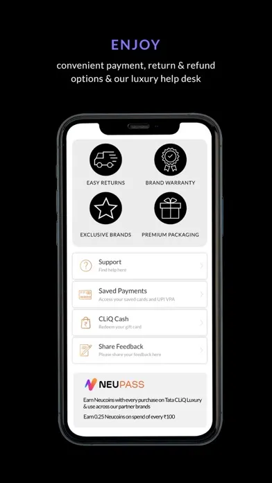 Zrzuty ekranu Tata CLiQ Luxury Shopping App