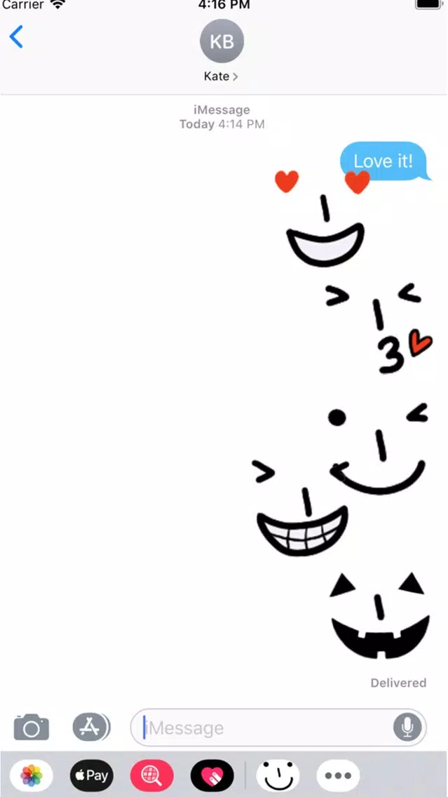 Capturas de tela do Tatami iMessage Face Emojis