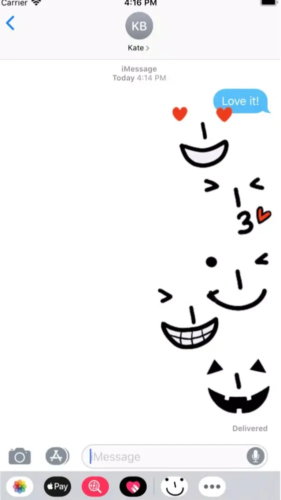 Ảnh chụp màn hình của Tatami iMessage Face Emojis