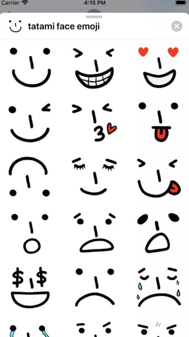 Capturas de tela do Tatami iMessage Face Emojis