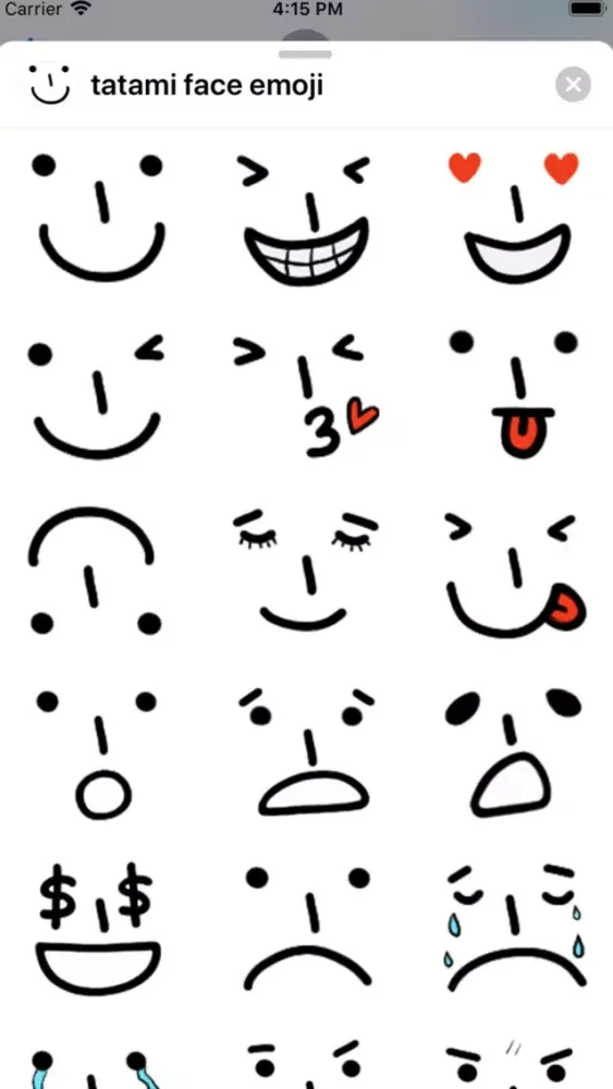 Ảnh chụp màn hình của Tatami iMessage Face Emojis