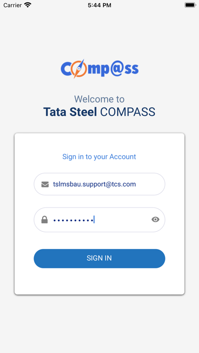 Capturas de tela do Tata Steel Compass
