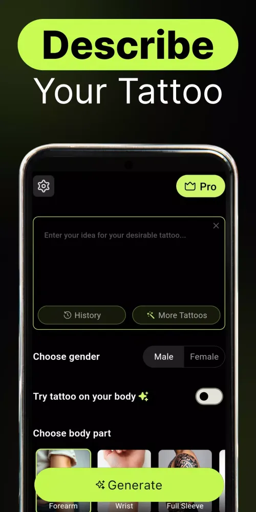 Tangkapan layar AI Tattoo Generator and Maker