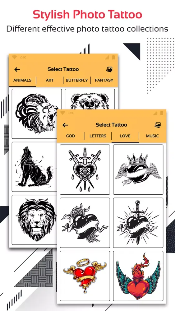 Capturas de tela do Tattoo Designer Photos