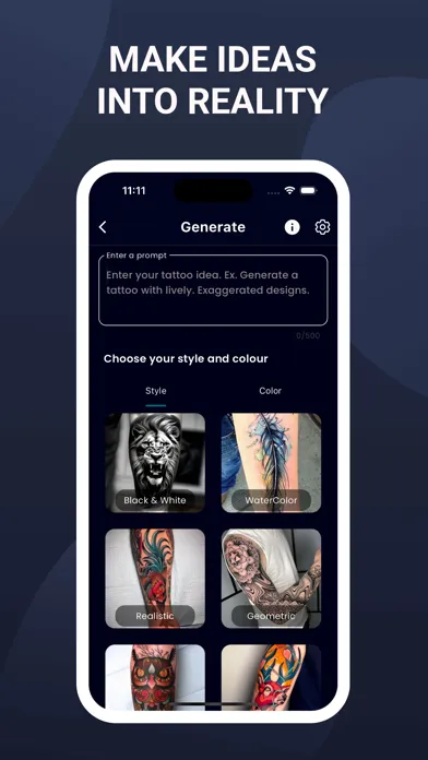 Ai Tattoo Generator, Maker App Screenshots