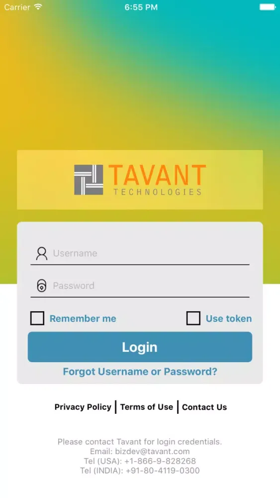 Capturas de tela do Tavant Activity Tracker