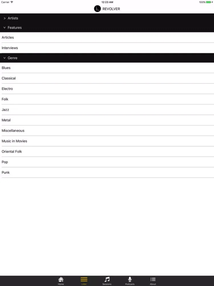 Ảnh chụp màn hình của Project Revolver iPad 
