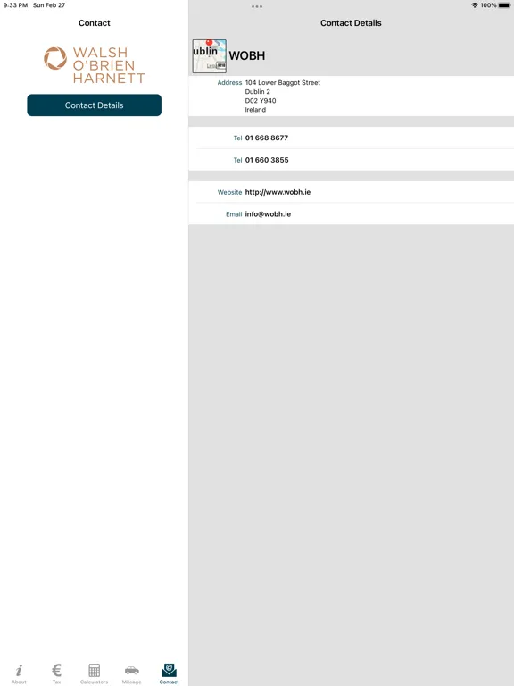 Screenshot di Walsh O’Brien Harnett iPad 