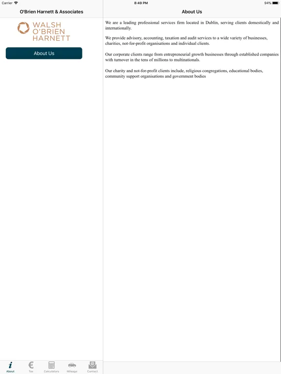 Screenshot di Walsh O’Brien Harnett iPad 
