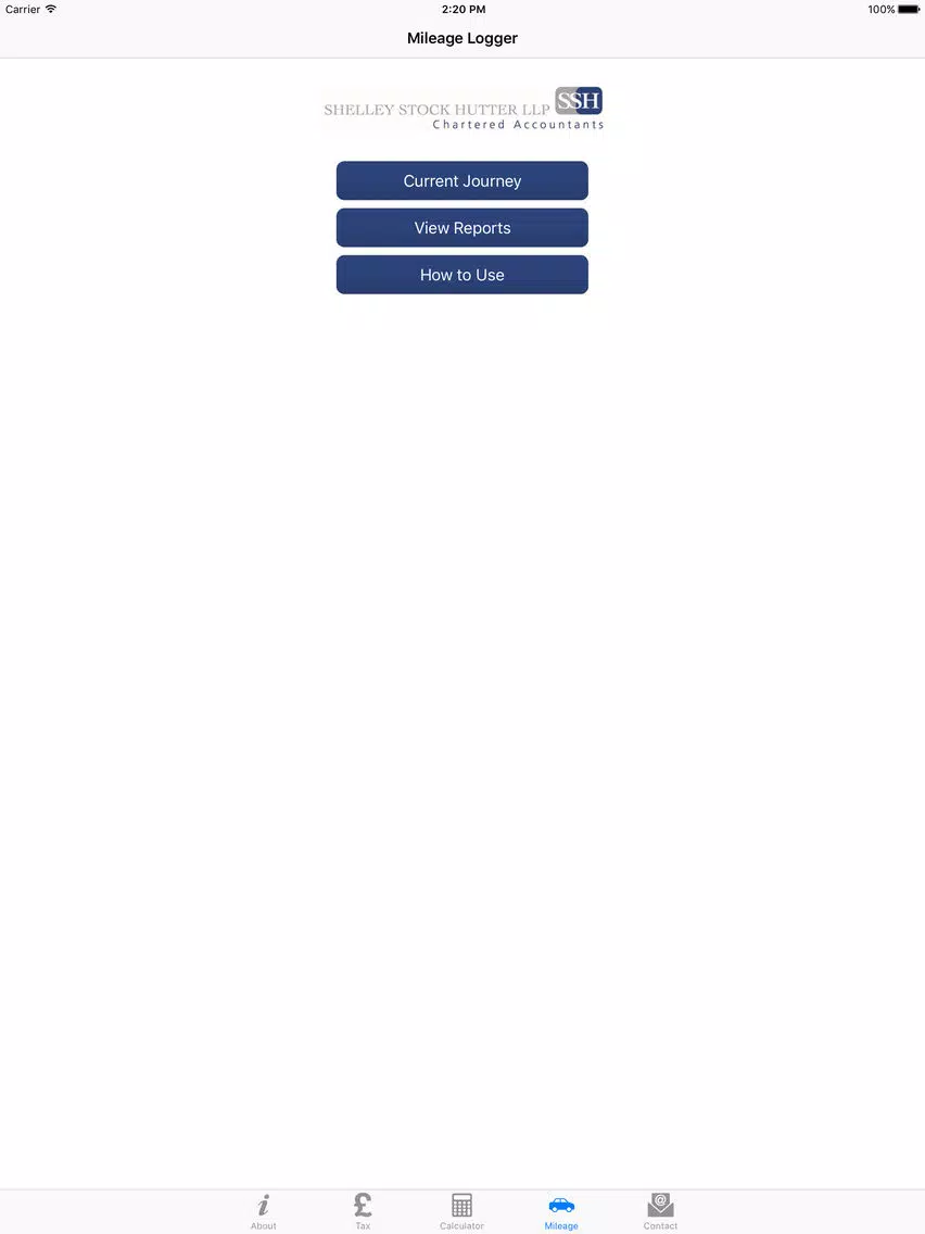 Ảnh chụp màn hình của SSH LLP iPad 