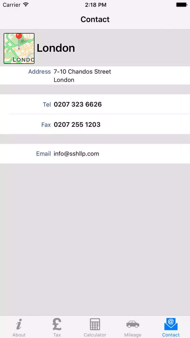 Ảnh chụp màn hình của SSH LLP