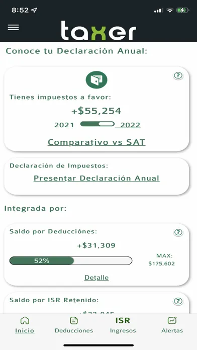 Capturas de pantalla de taxer