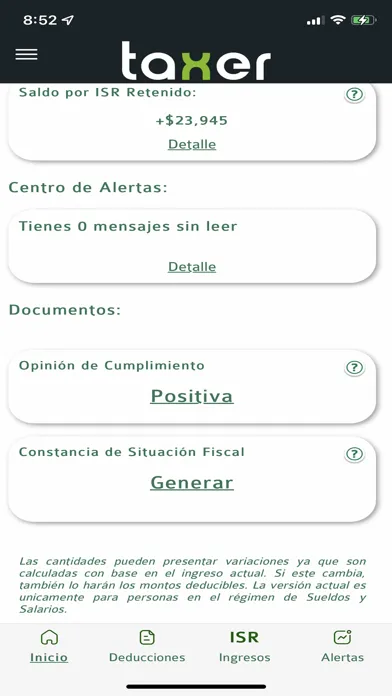 Capturas de pantalla de taxer