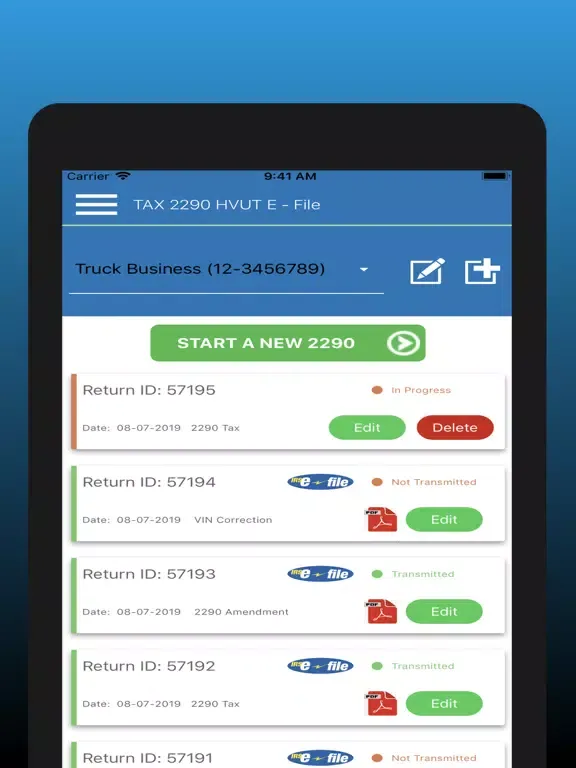 Скриншоты Tax2290 eFile iPad 