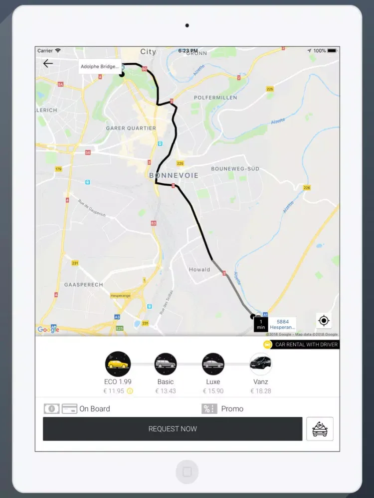 Hellotaxi.lu iPad  স্ক্রিনশট