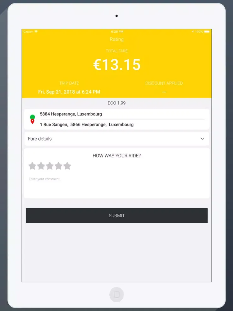 Hellotaxi.lu iPad  স্ক্রিনশট