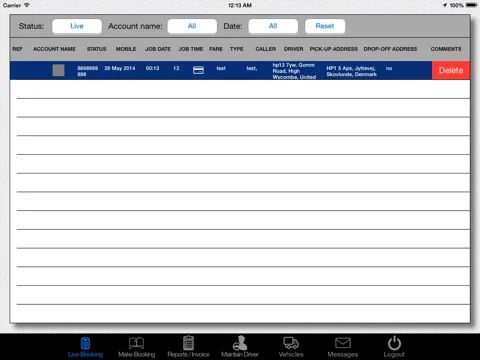 Capturas de pantalla de taxi dispatch system iPad 
