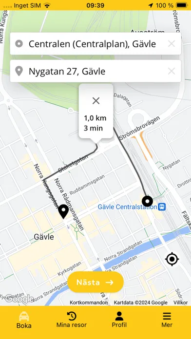 Capturas de tela do Gävle Taxi