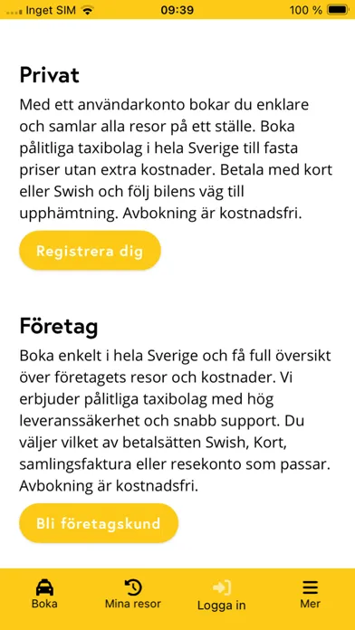 Capturas de tela do Gävle Taxi