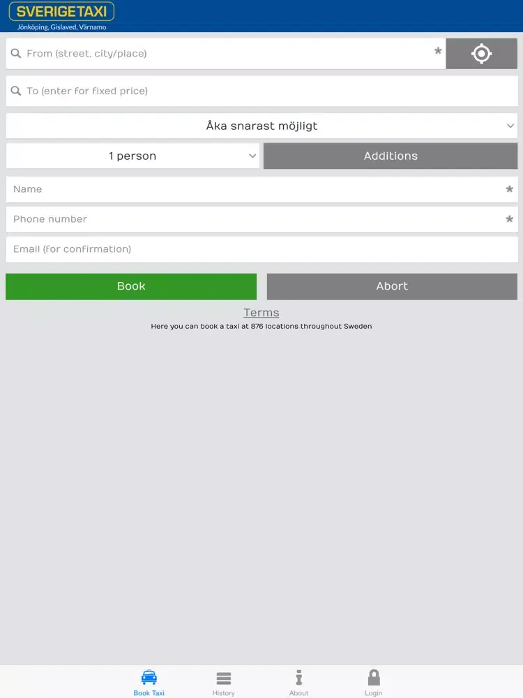 Sverigetaxi Jönköping iPad  স্ক্রিনশট