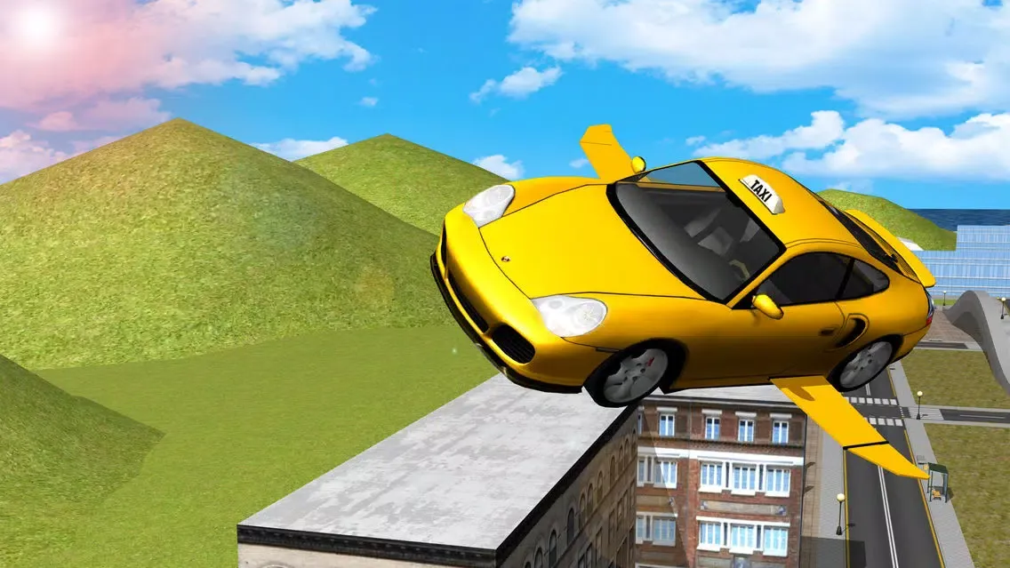 ภาพหน้าจอของ Taxi Car Flying Simulator