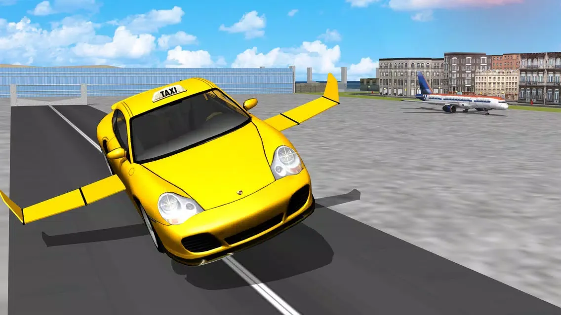 ภาพหน้าจอของ Taxi Car Flying Simulator