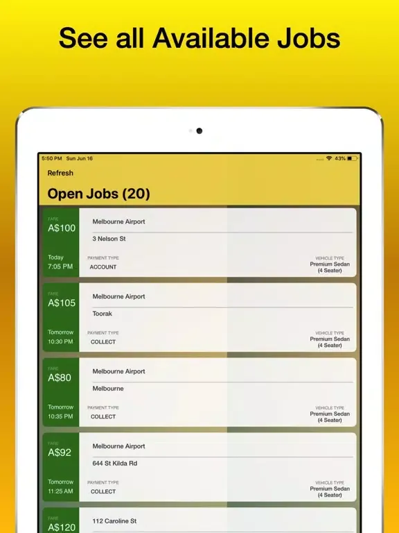 TAXI CHARGE - Get Taxi Jobs iPad Screenshots