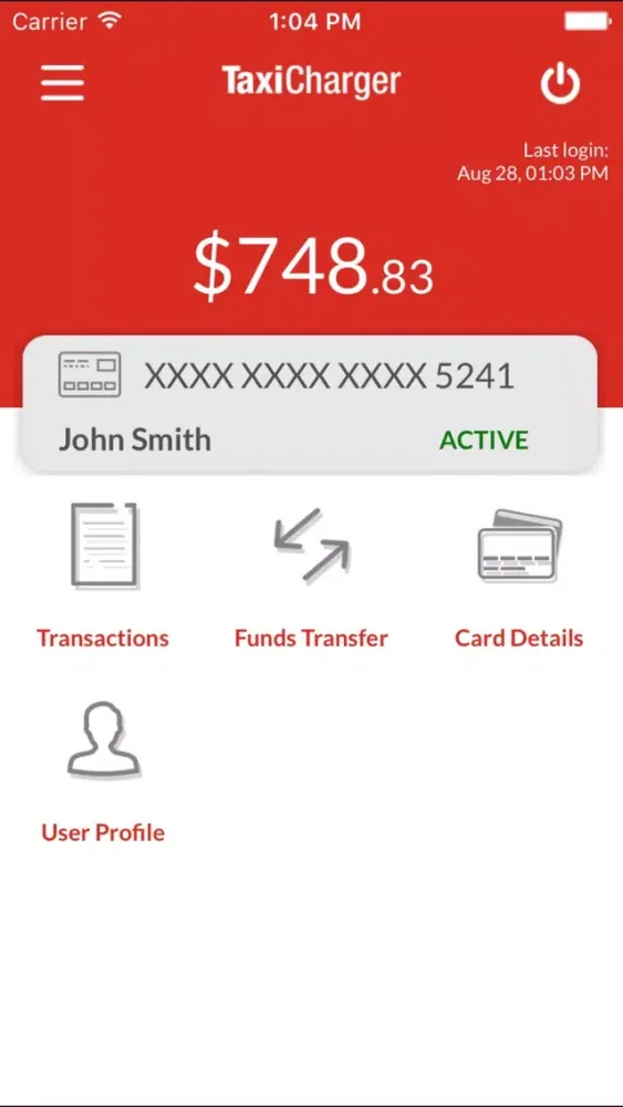 Tangkapan layar Taxi Charger Card (Canada)