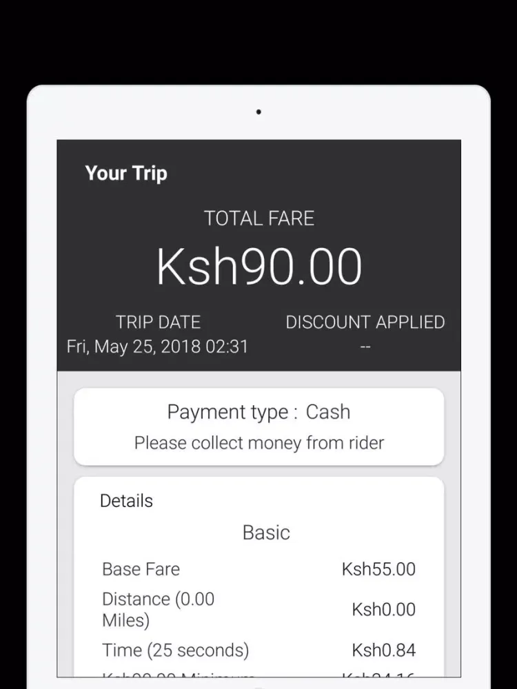 Zrzuty ekranu taxi Hub cab driver iPad 