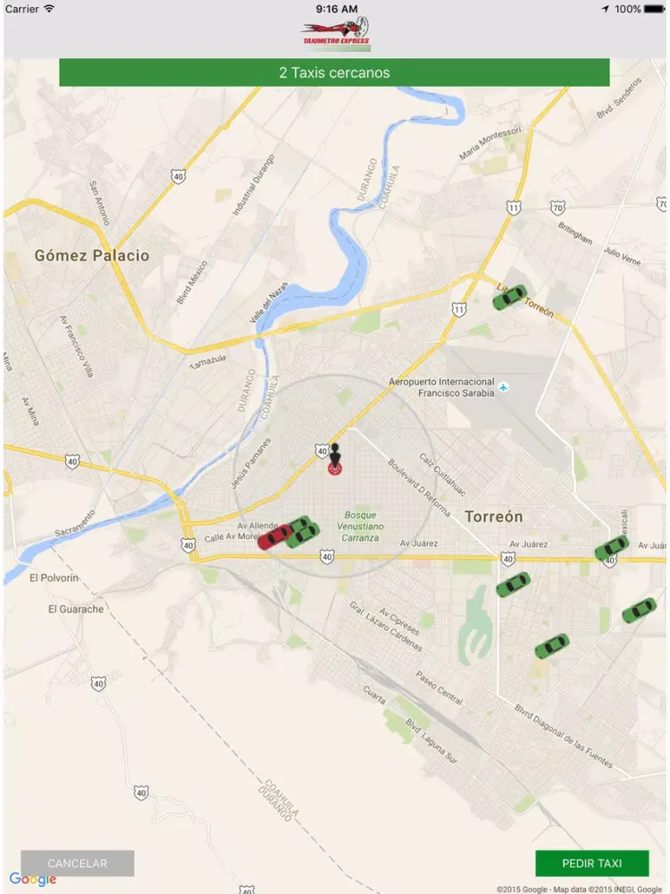Tangkapan layar Taximetro Express iPad 