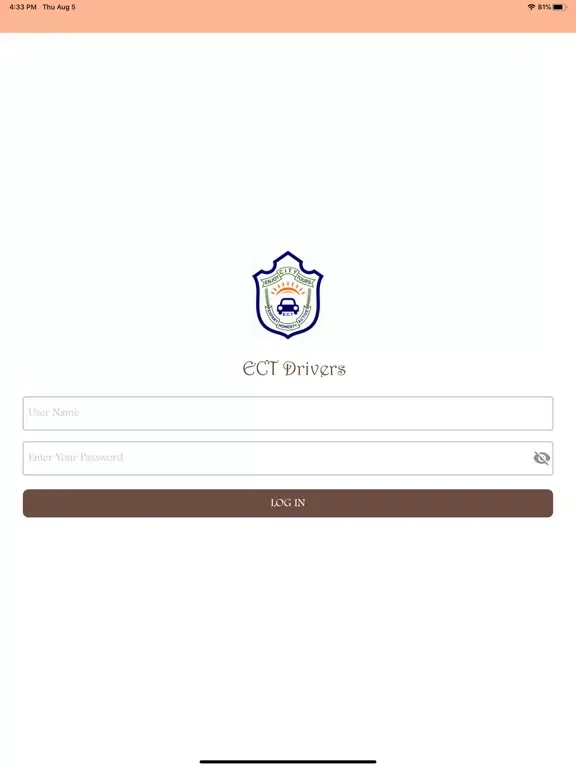 Tangkapan layar ECT Driver iPad 