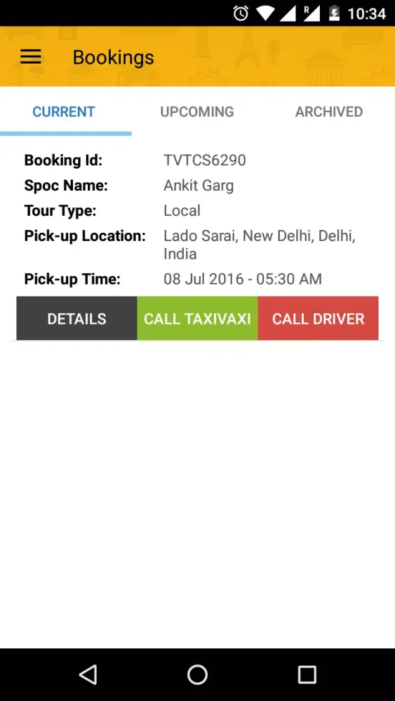 Ảnh chụp màn hình của TaxiVaxi Employee App