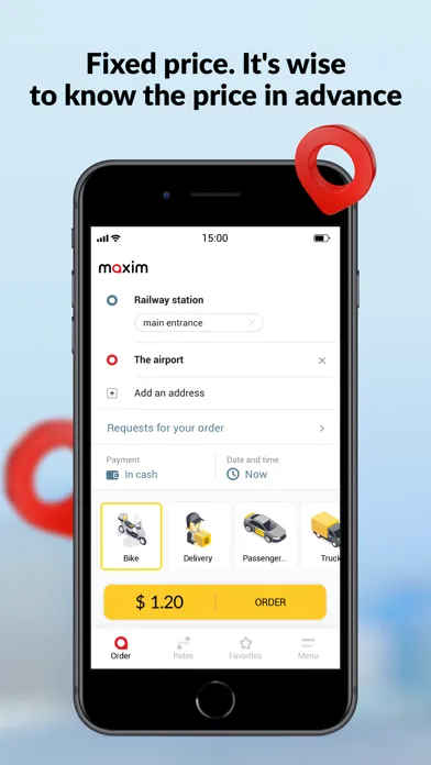 Capturas de pantalla de maxim: order a taxi & delivery